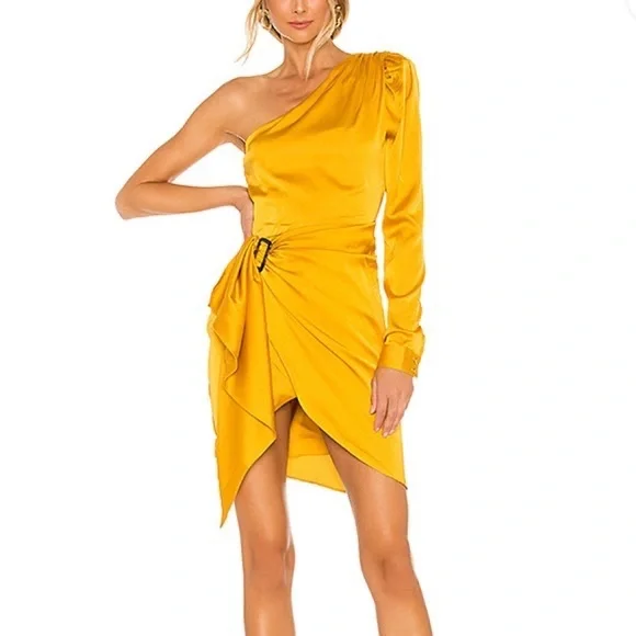 slim fit dress slacks Zimmermann Golden Ruffle Mini Dress | Yellow/Floral | Size 2 main image 1